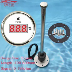 Medidor nivel combustible 52mm sensor 0-190ohm Marino