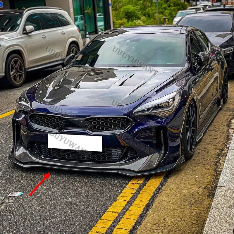 2018 hacia arriba para Kia Stinger GT EX Hatchback alerones delanteros de coche de 4 puertas mejorar la estabilidad del vehículo divisor de parachoques accesorios de coche 
 ﻿ - imagen 4