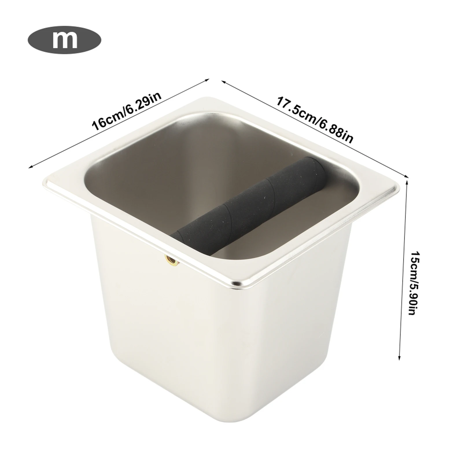 Cajón golpeador para café espresso de acero inoxidable con barra de goma - imagen 4