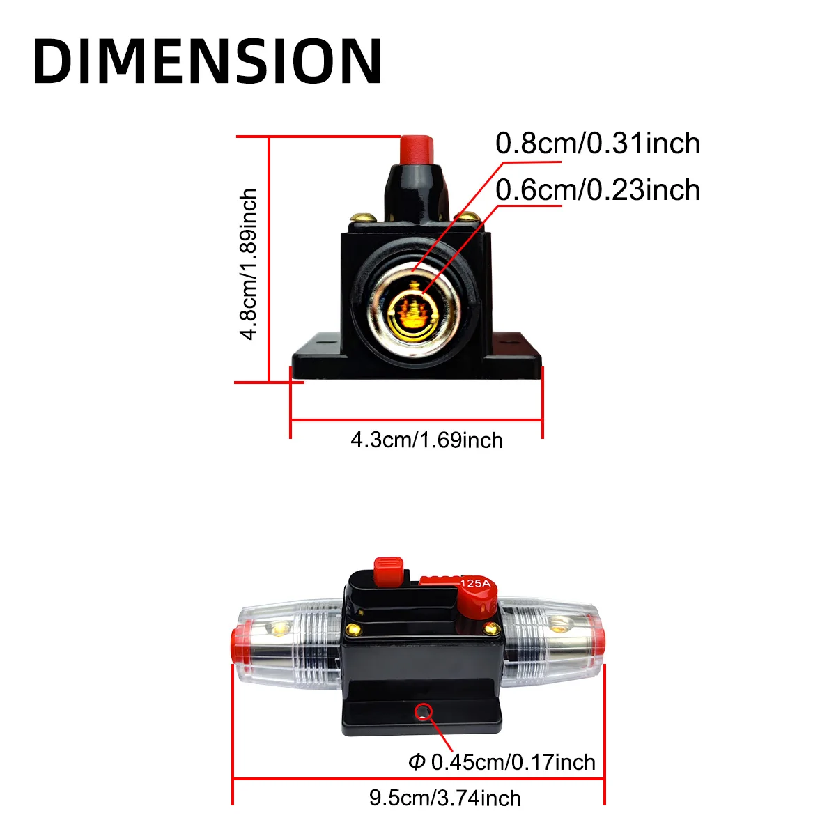 Disyuntor portafusibles reiniciable impermeable para coche - imagen 5