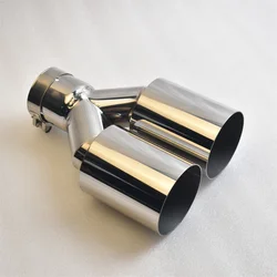 Punta de escape doble pared acero inox 304, entrada 2,5" salida 3,5"