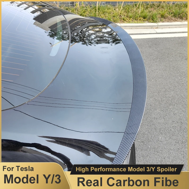 Tesla Alerón trasero Model 3/Y negro brillante de carbono – estilo - imagen 2