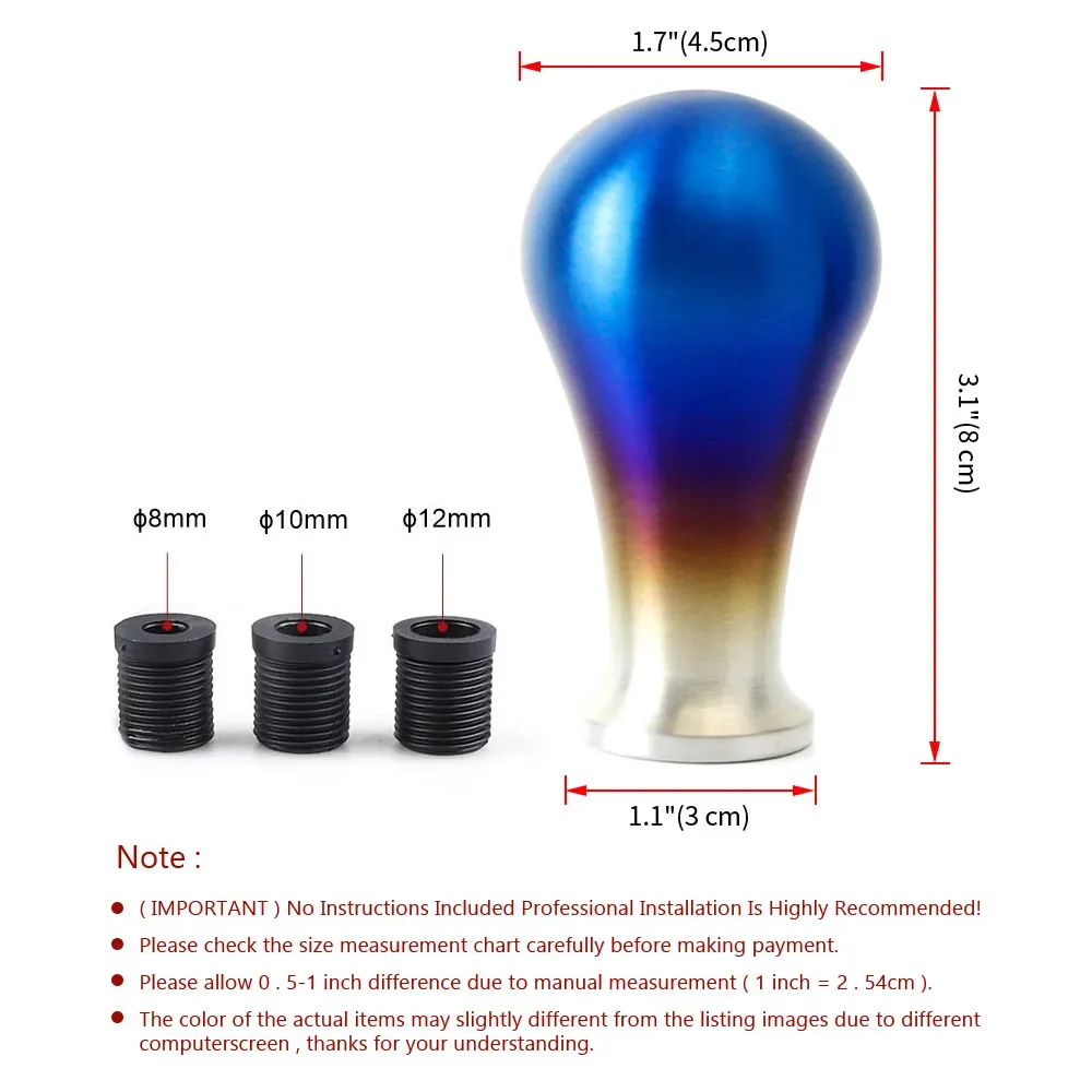 Perilla de cambio universal de aluminio azul titanio quemado - imagen 4
