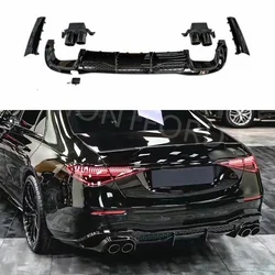 Kit tuning parachoques Mercedes Clase S W223 S400 S450 negro brillante
