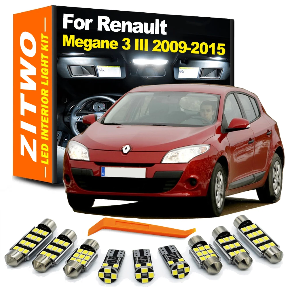 ZITWO bombilla LED para coche, Kit de luces para maletero de lectura de cúpula Interior para Renault Megane 3 III MK3 Hatchback Estate Grandtour Coupe 2009-2015