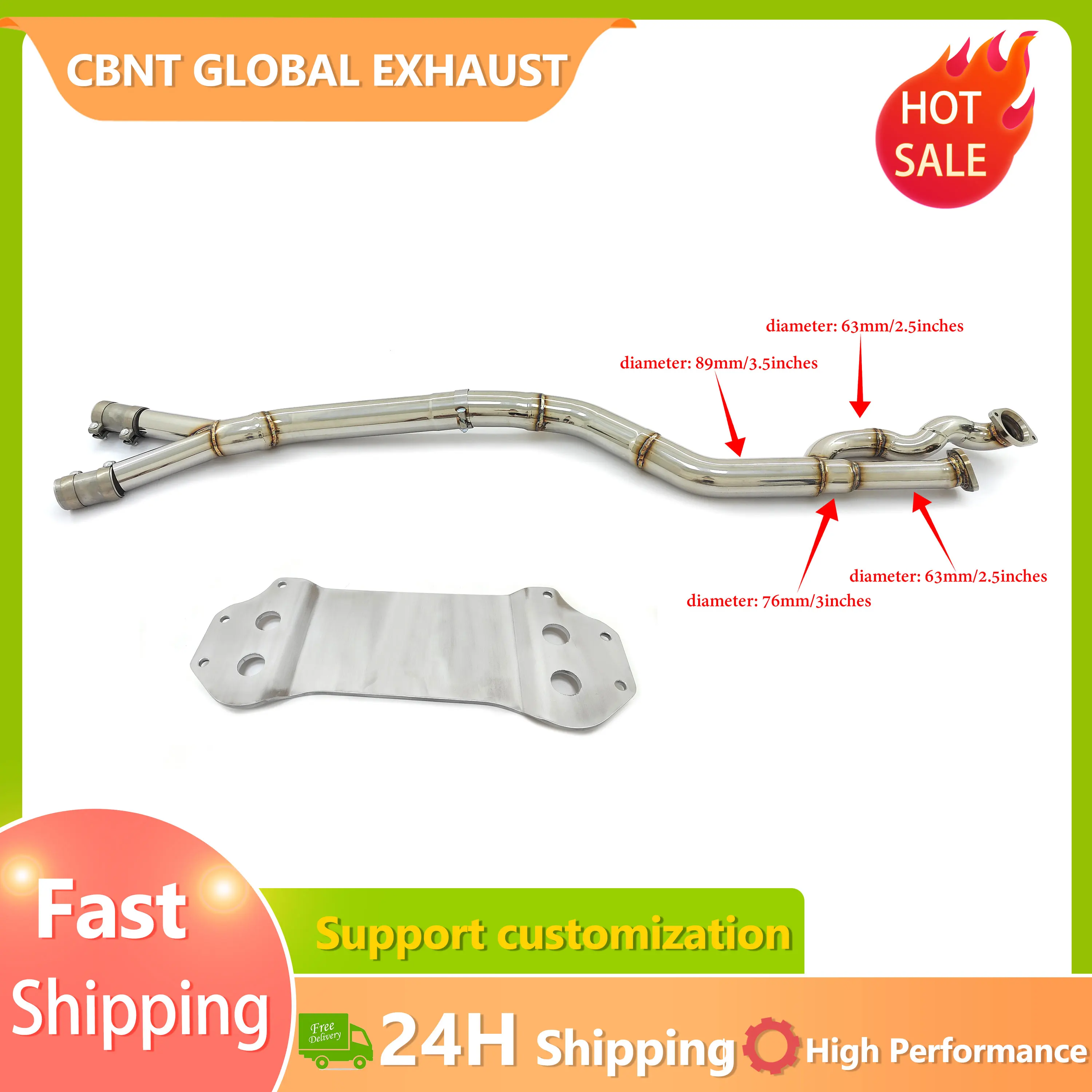 CBNT tubo medio de escape acero inox – BMW S58 M3 G80 M4 G82 M2 G87