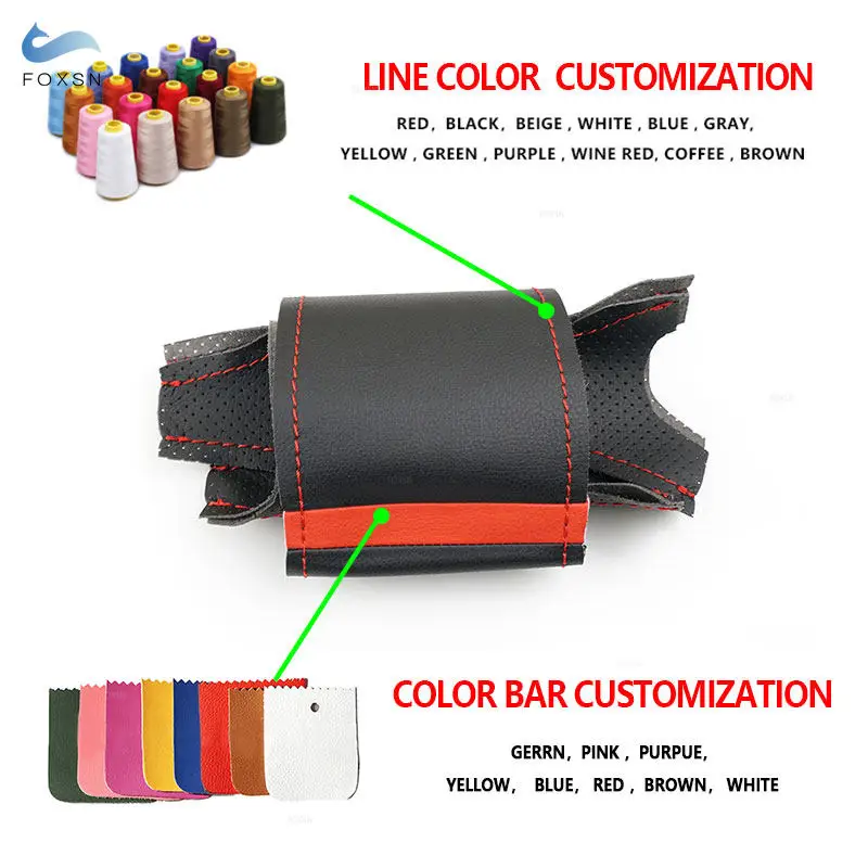 Funda de volante de cuero perforado con franja roja para BMW X1 y X2 - imagen 5