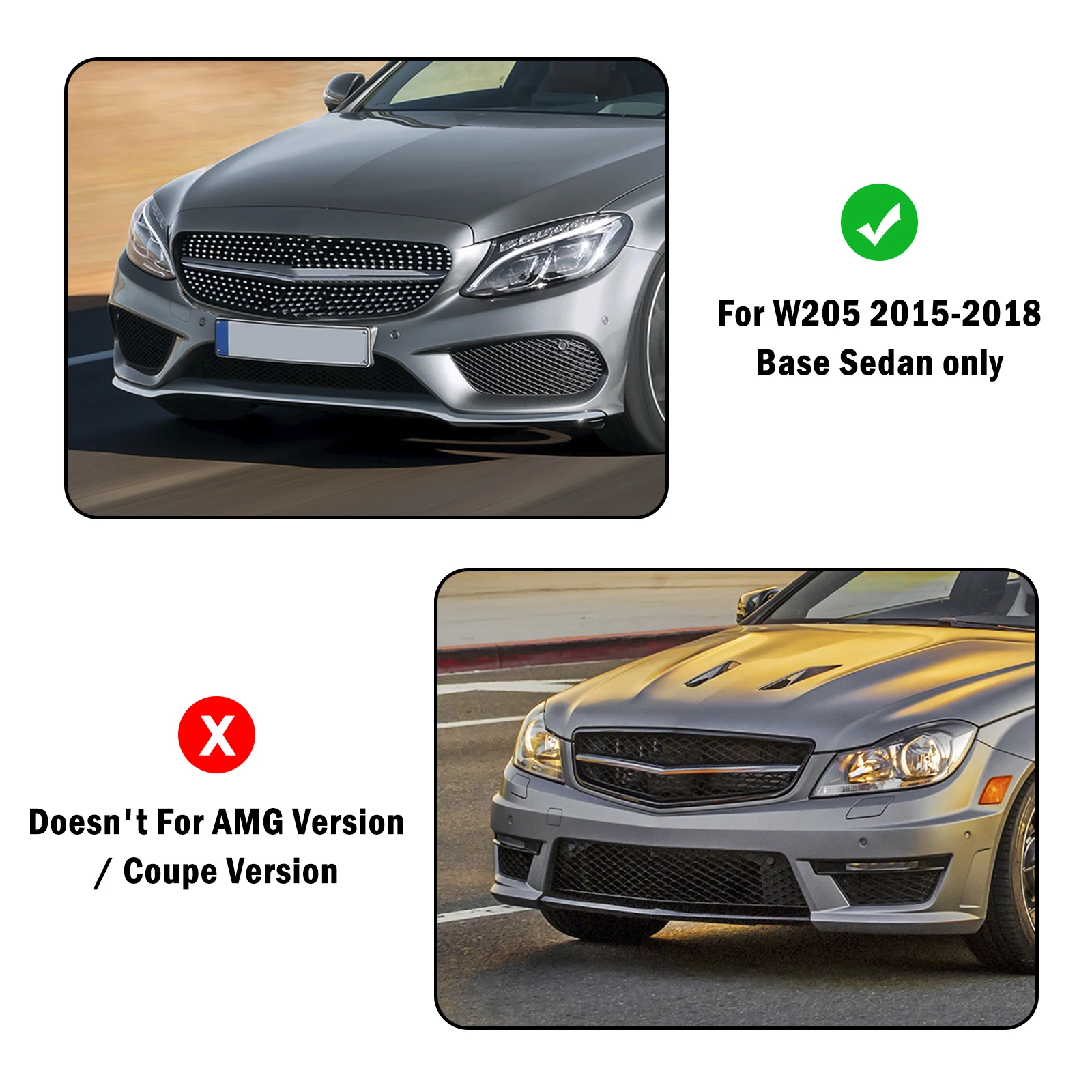 Cubierta antiniebla delantera de panal para Mercedes Clase C W205 - imagen 2