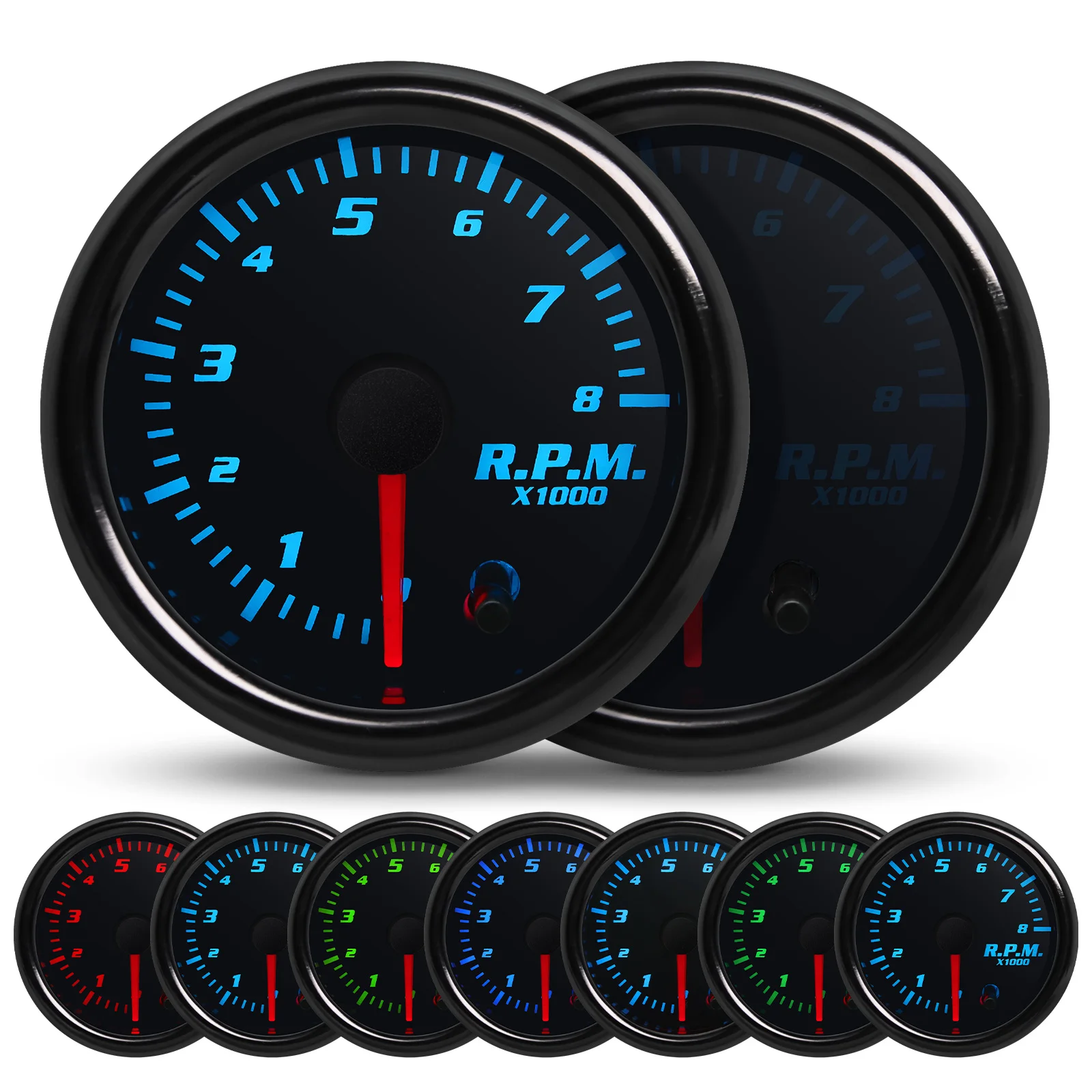 Reloj multifunción de 52 mm para turbo, motor y 7 colores - imagen 3