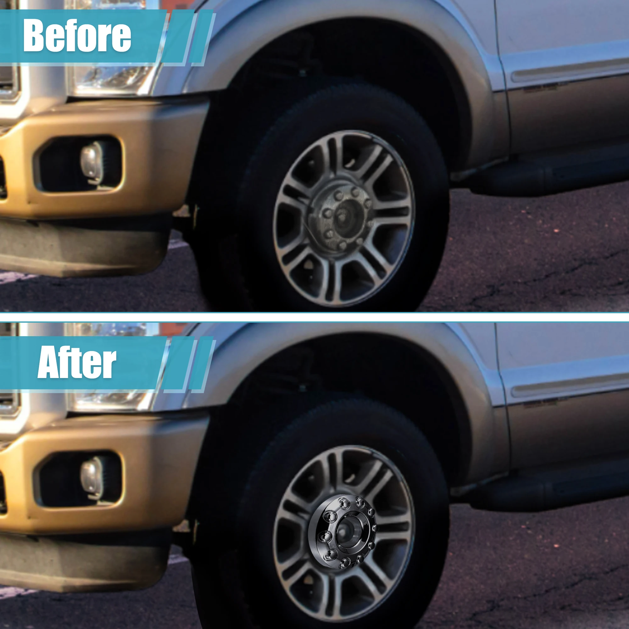 X Autohaux tapacubos cromado 10 terminales Ford F-450 F-550 Super Duty - imagen 3