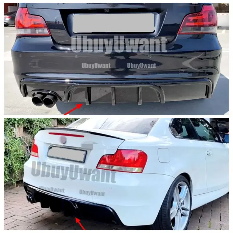 Para Bmw E82 E88 M estilo de rendimiento difusor trasero divisor de labio de parachoques trasero 1 serie 120d 125d 130i 135i M-TECH 2007-2014 Tuning - imagen 2
