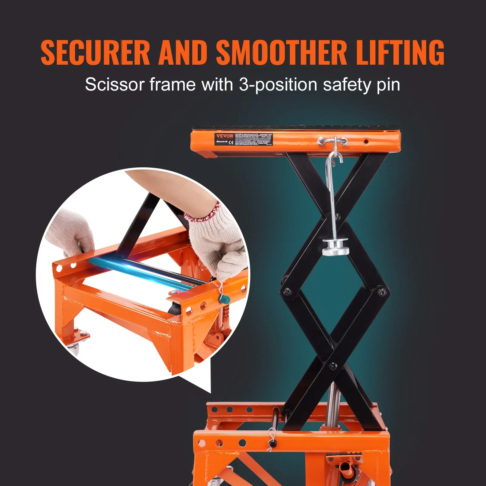 Elevador hidráulico tijera moto 135KG – capacidad máxima - imagen 4