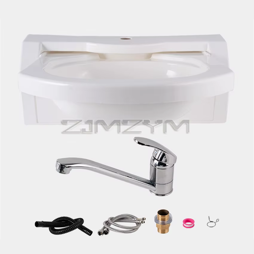 Fregadero plegable de acrílico con grifo para caravana y barco - imagen 5