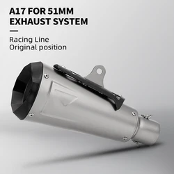 Tubo de Escape 51 mm para motos con silenciador de carreras de carbono