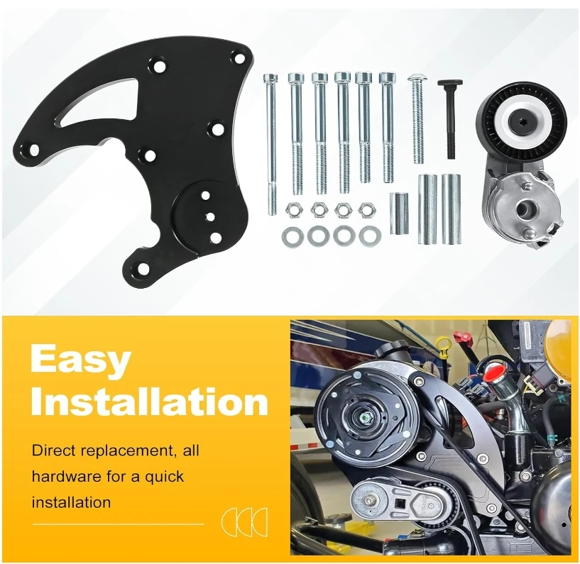 Kit montaje soporte compresor aire acondicionado Chevrolet GM LS2 LS3 LS6 - imagen 3