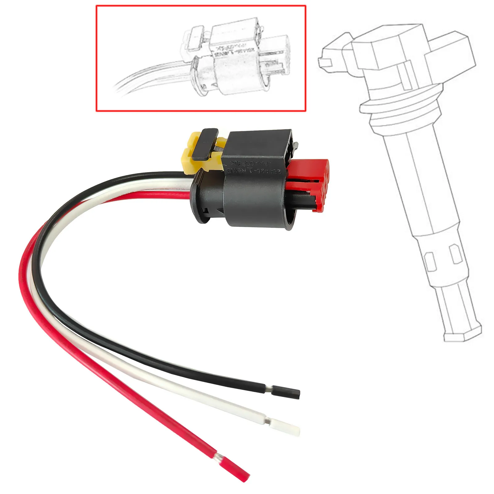 2 uds bobina de encendido arnés de cableado conector de Cable enchufe de 3 pines para Lancia Ypsilon II III 1,2 1,4 0,9 0,1 Delta Musa 71752816 - imagen 3