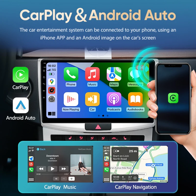 Radio coche 2 DIN JIUYIN universal Android Auto, CarPlay y GPS - imagen 2