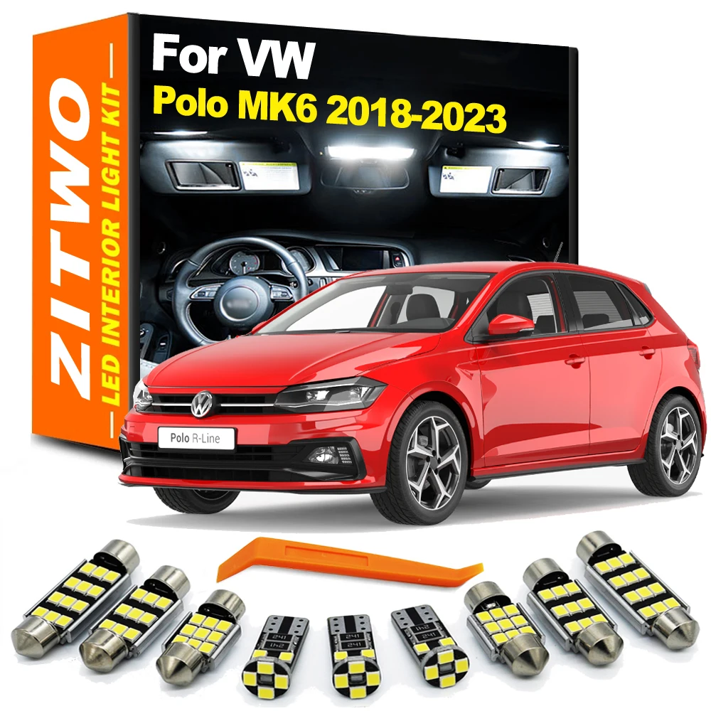 ZITWO Kit LED interior para VW Polo VI: techo, lectura y maletero