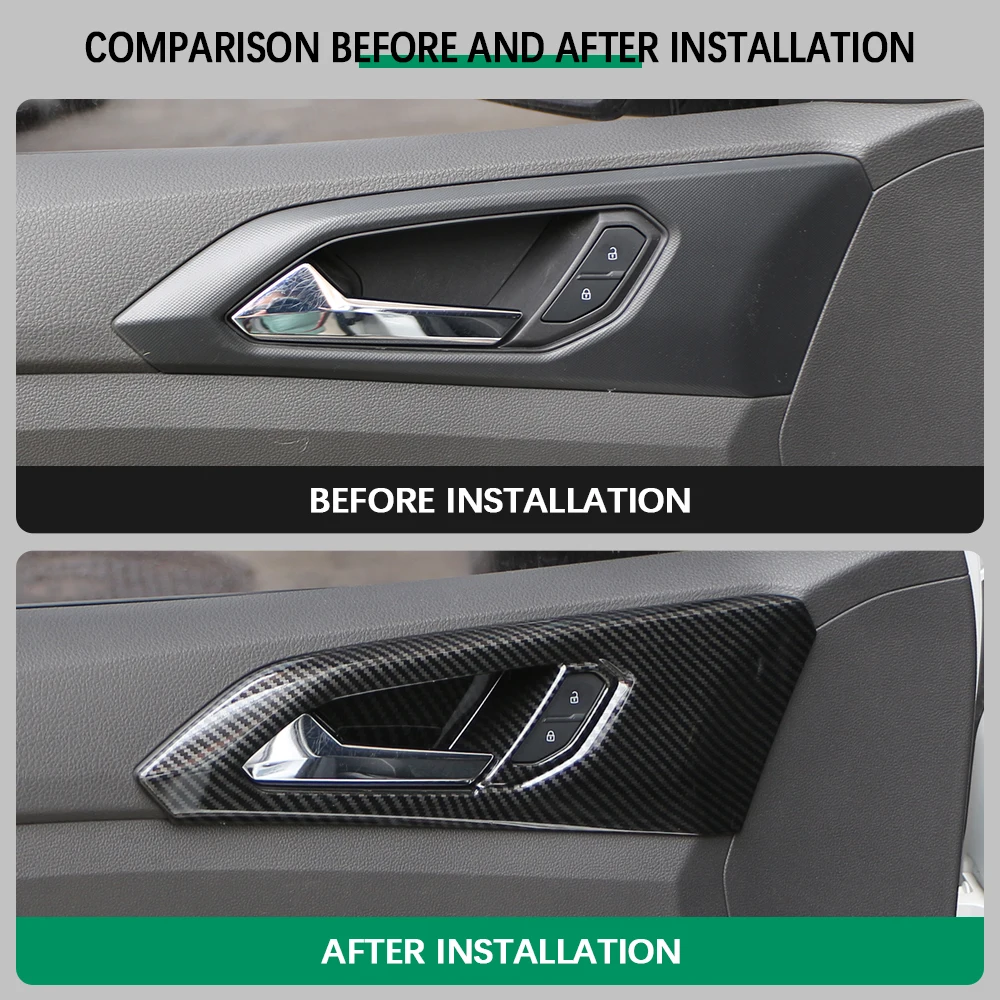 Cubierta de manija de puerta en fibra de carbono para VW T-Cross