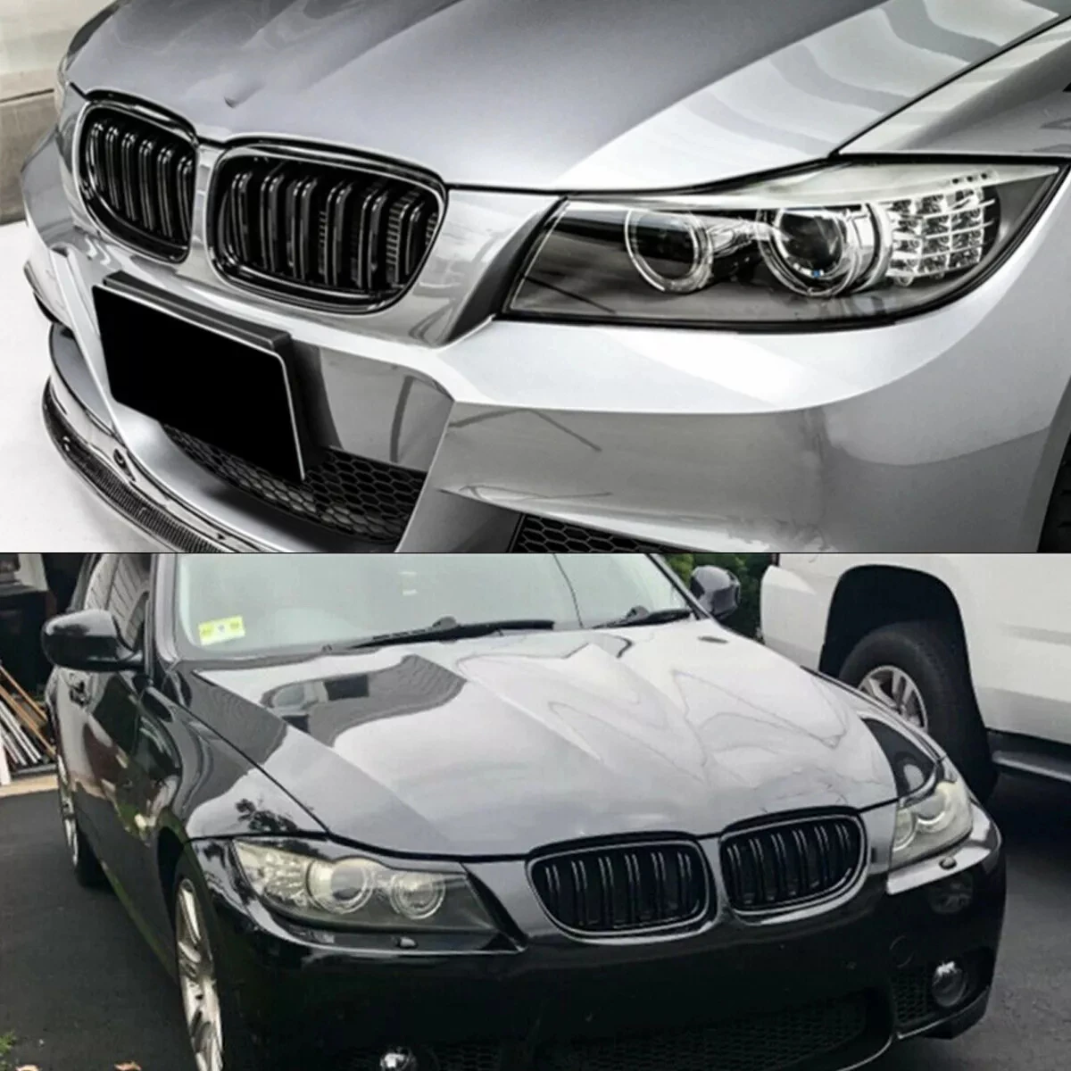Rejilla riñón doble listón deportiva – BMW Serie 3 E90 E91 LCI 320i 325i 330i - imagen 5