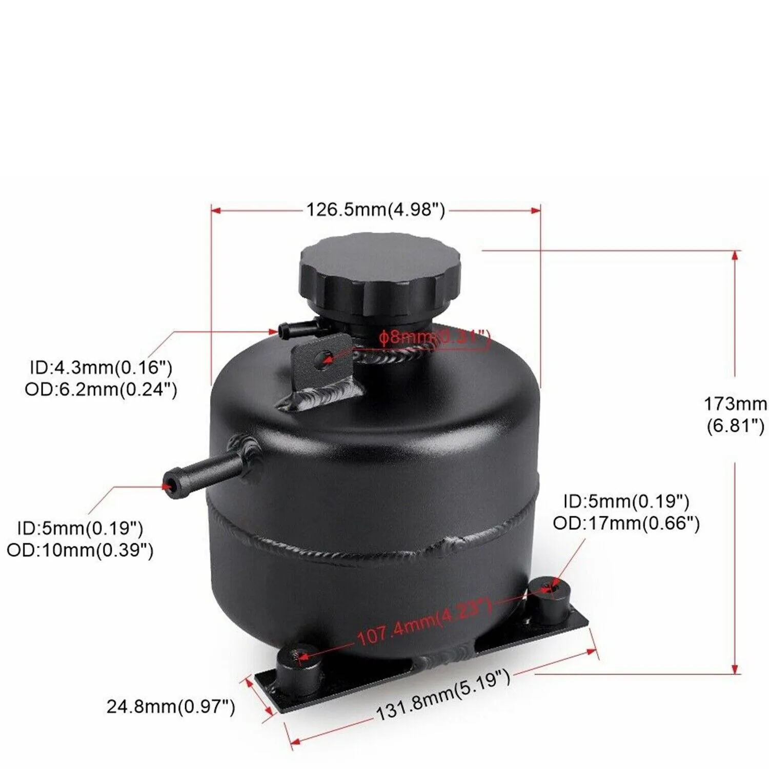 Tanque de expansión de refrigerante, cabezal de radiador de agua para Mini Cooper S R53 R52, accesorios de actualización de aluminio para automóviles - imagen 4