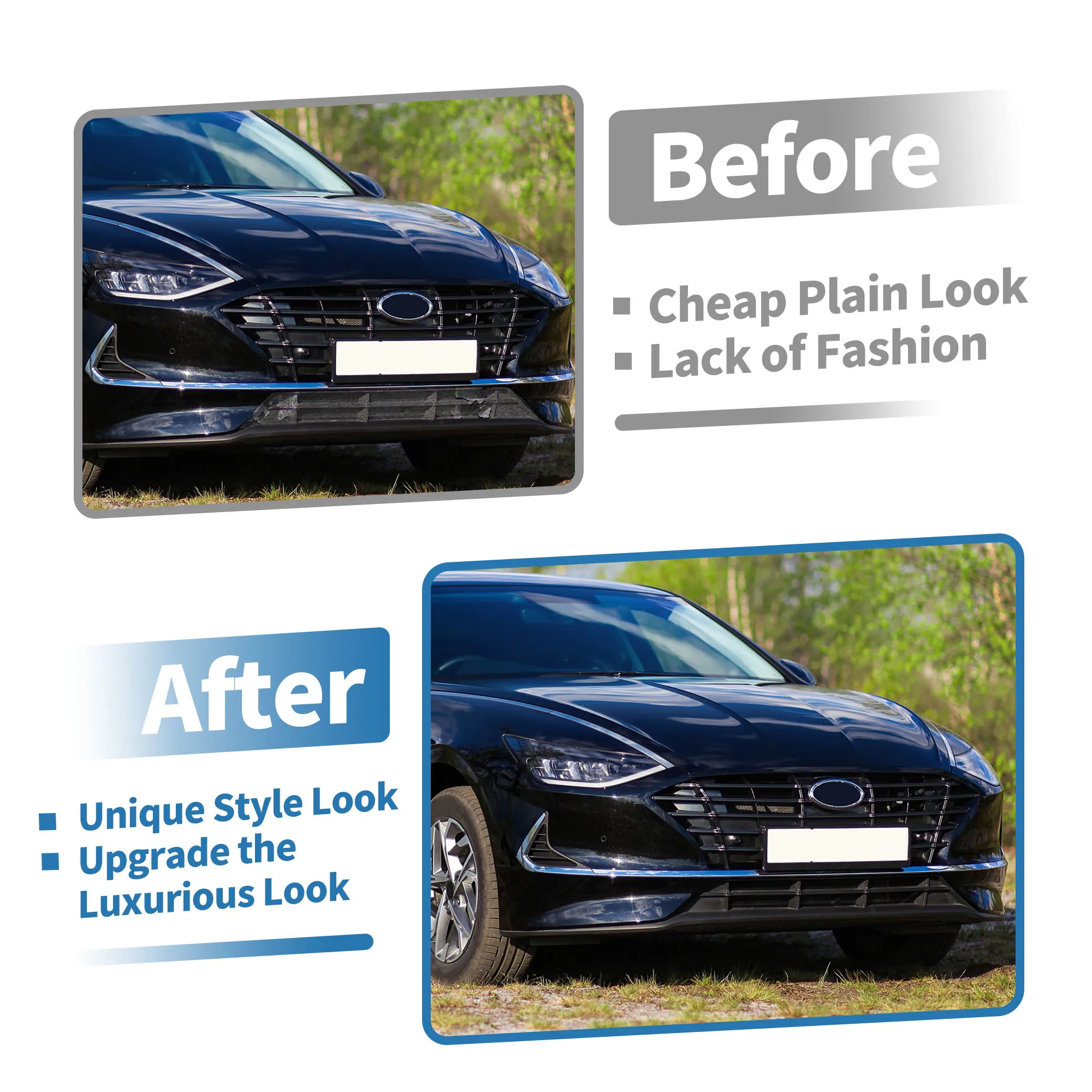 UXCELL Rejilla inferior Paragolpes delantero para Hyundai Sonata 15-17 Rejilla de cubierta de parachoques - imagen 5