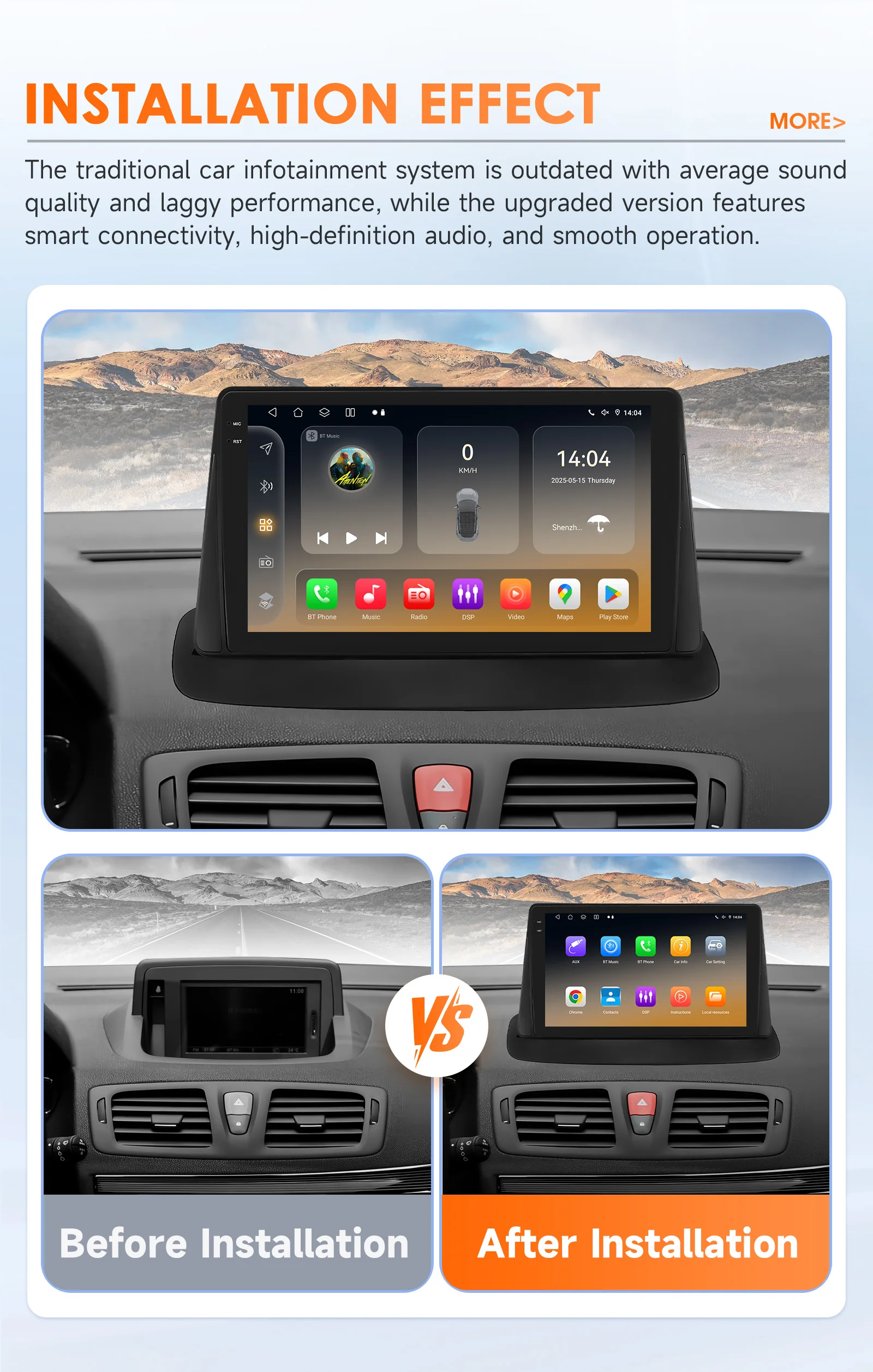 OSSURET-Radio con GPS para coche, reproductor Multimedia con Android, CarPlay, 2DIN, 4G, RDS, para Renault Megane 3, años 2008 a 2014 - imagen 2