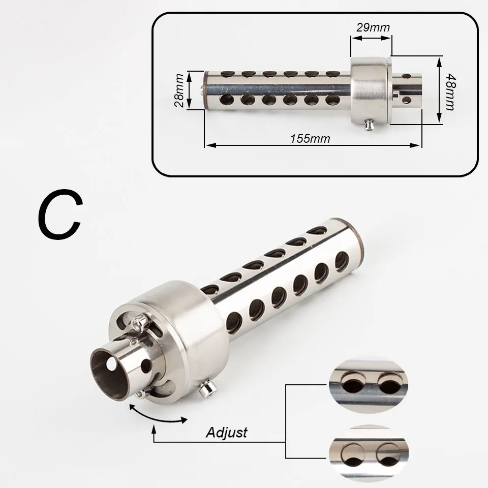 Silenciador de escape giratorio ajustable para moto con DB Killer - imagen 5