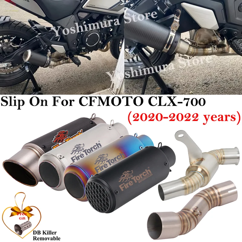 Escape slip-on de carbono para CFMOTO 700CL-X Sport
