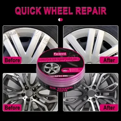 Kit de reparación de arañazos de cubo de rueda Universal, pasta de renovación de detalles de llanta, compuesto de pulido para el cuidado de las ruedas de coche, reparación de abolladuras sin rastro
