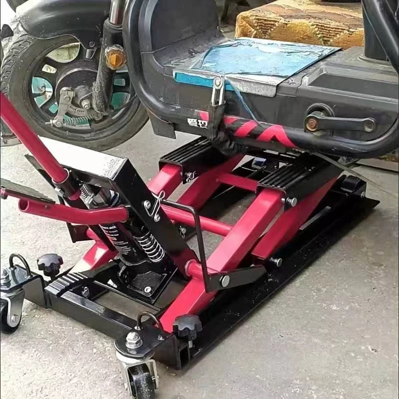 Gato hidraulico de tijera para motocicleta - elevacion antideslizante - imagen 3