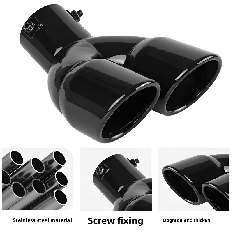 Punta escape 63mm doble salida universal acero inoxidable