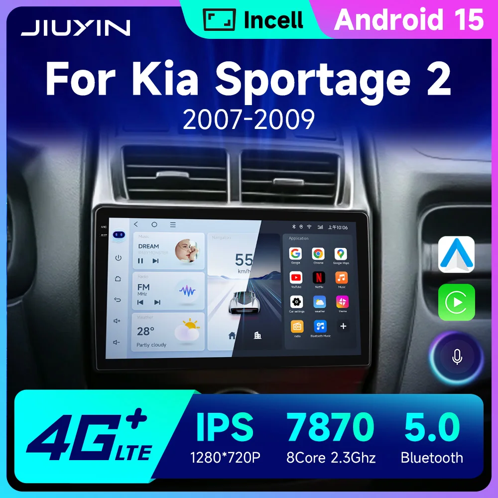 Radio 2 DIN Android para Kia Sportage II 2007-2009 con CarPlay