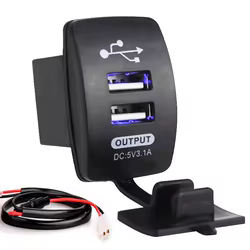 Cargador USB doble 12-24 V, 5 V 3,1 A para coche, moto y ATV