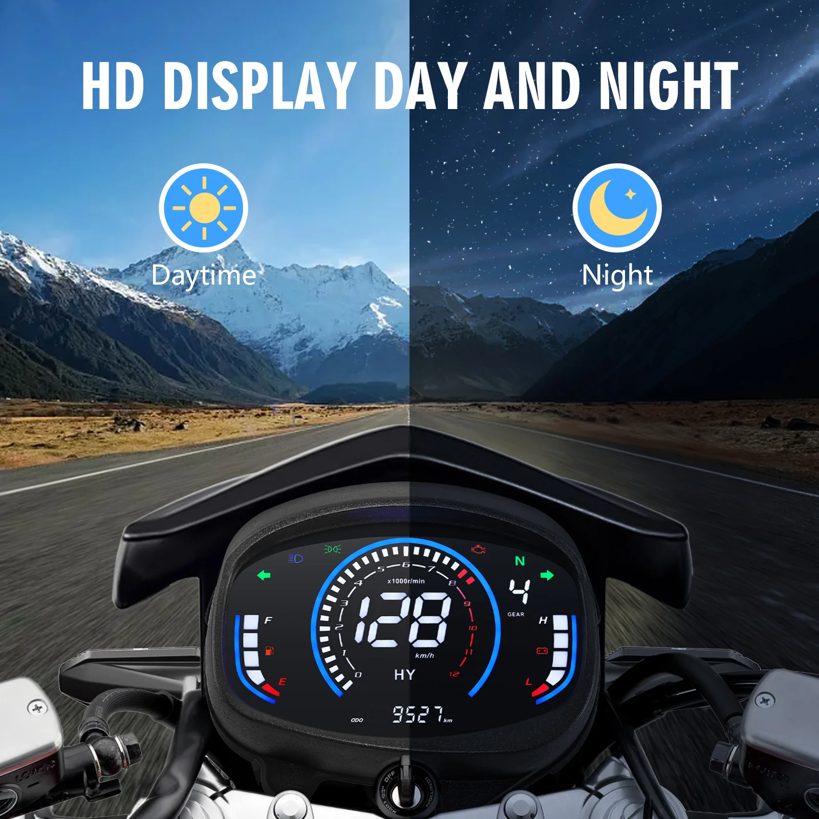 Instrumento LED Digital para motocicleta Honda XRM110RS, velocímetro RPM, nivel de combustible, voltios, velocidad de engranaje, kilometraje, indicador de tablero - imagen 4