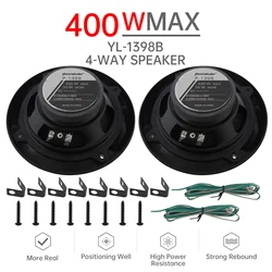 Altavoz coche 4 vias 5 pulgadas 400W subwoofer puerta rango completo