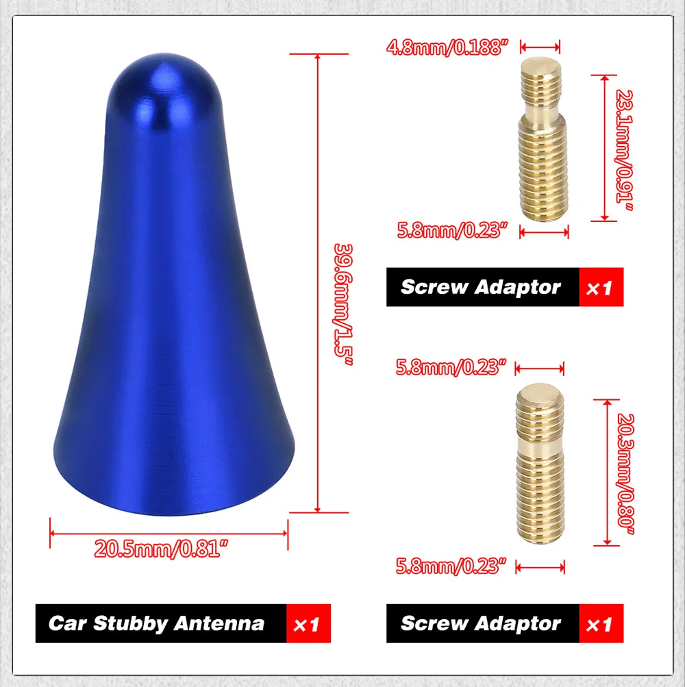 Kit de adaptadores incluido con la antena