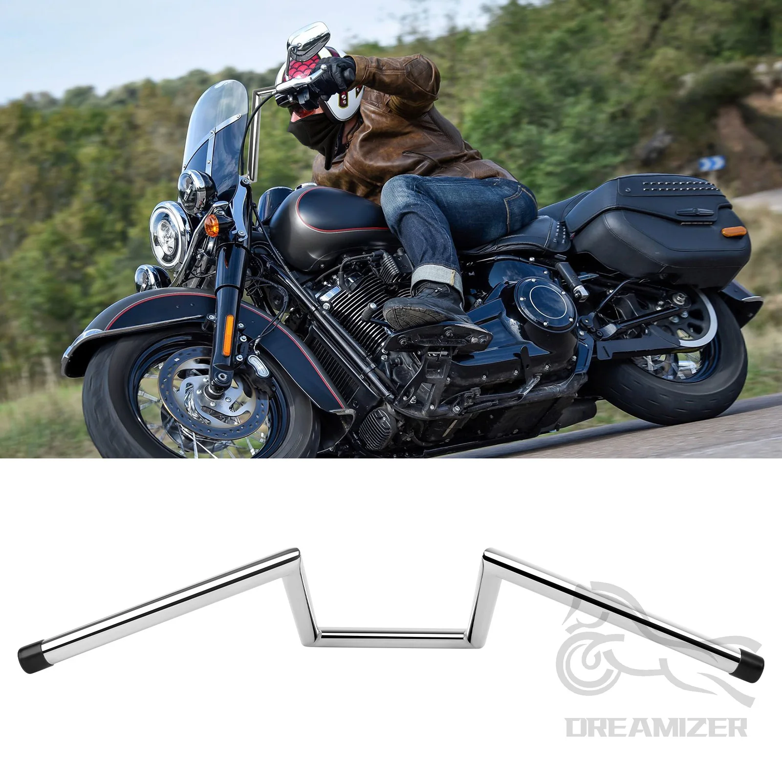 Manillar estilo Z 25 mm (1") para Harley, Honda, Yamaha y Kawasaki