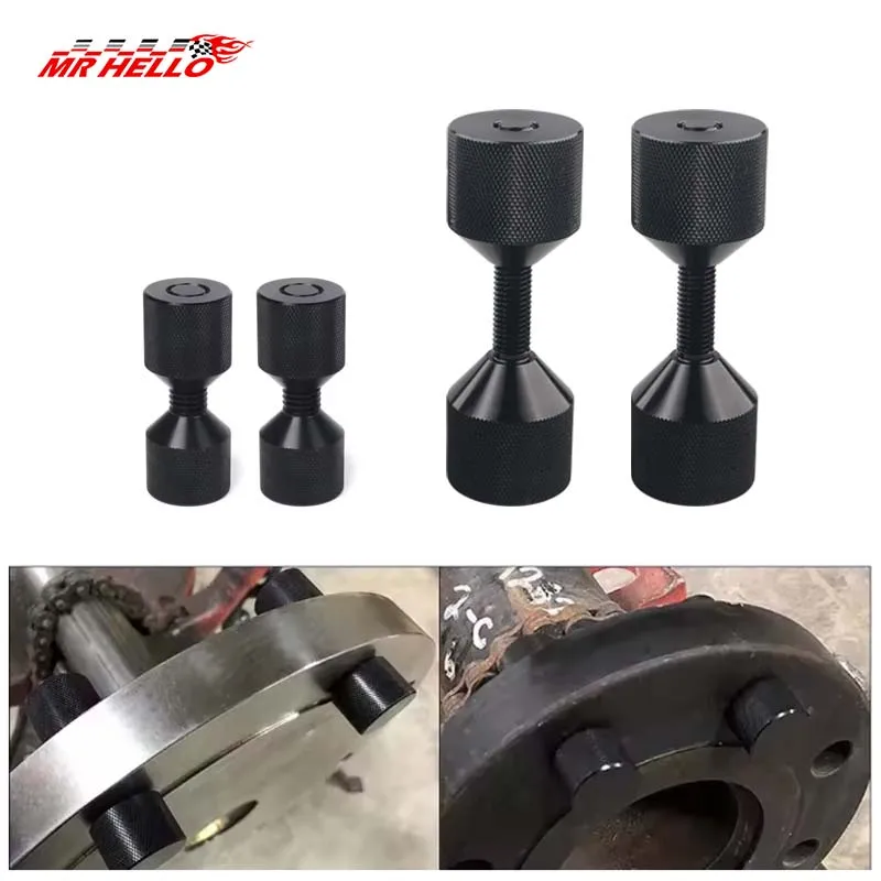 Pasadores de alineación de aluminio con doble orificio y brida desmontable