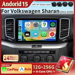 Radio multimedia 2K Android 15 con CarPlay para Volkswagen Sharan