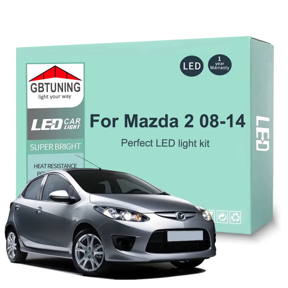 Bombillas LED Canbus para Mazda 2 (2008-2014), interior y matrícula