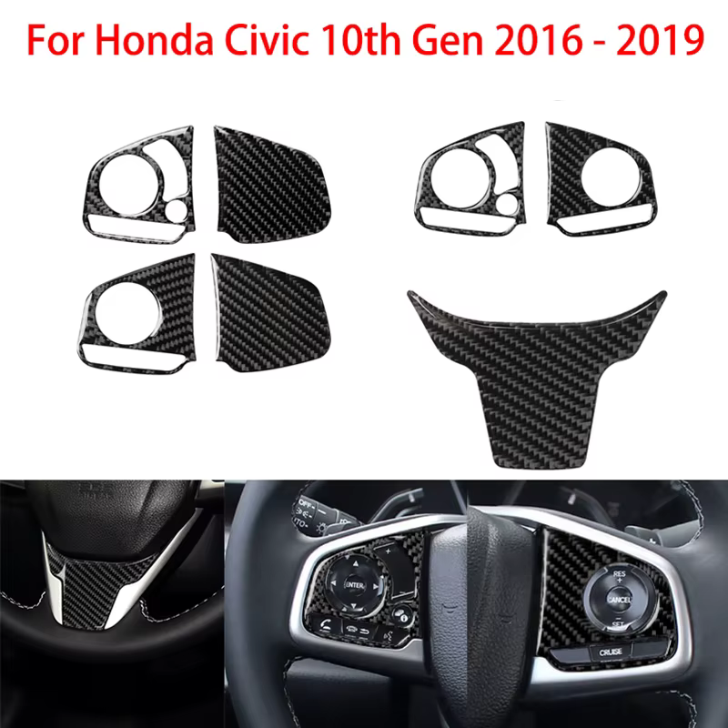 Embellecedor volante fibra de carbono – Honda Civic 10ª gen. 2016-2019