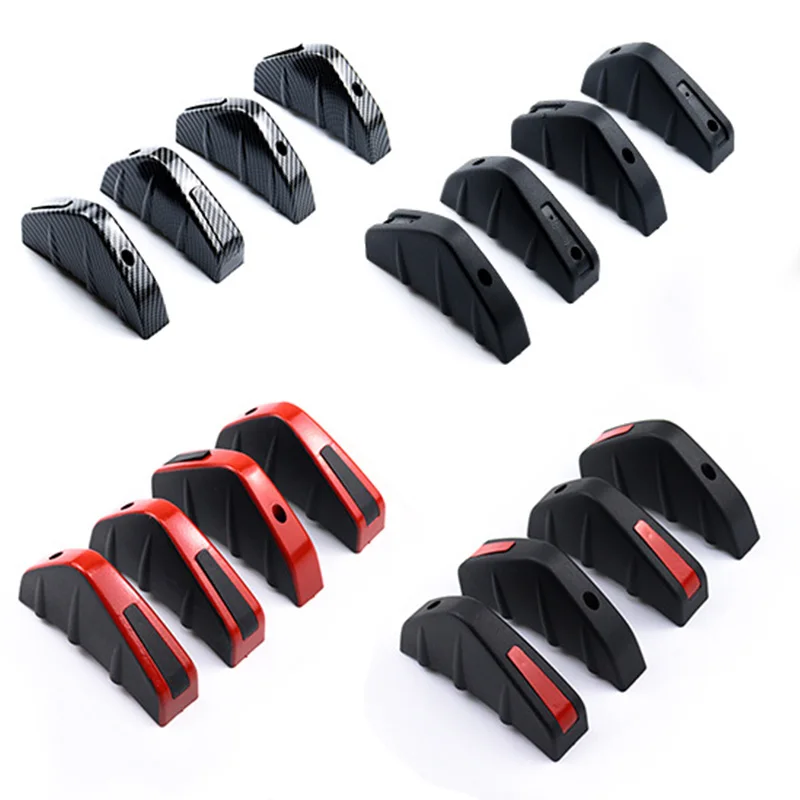 Difusor trasero universal ABS efecto carbono negro y rojo - imagen 3