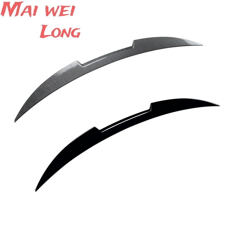 Para BMW 5 Series F10 F18 M5 520i 528i 535i 525i 530i 2010 11 12 13 14 15 16 17 negro carbono ABS tapa trasera del maletero alas del alerón del coche - imagen 5