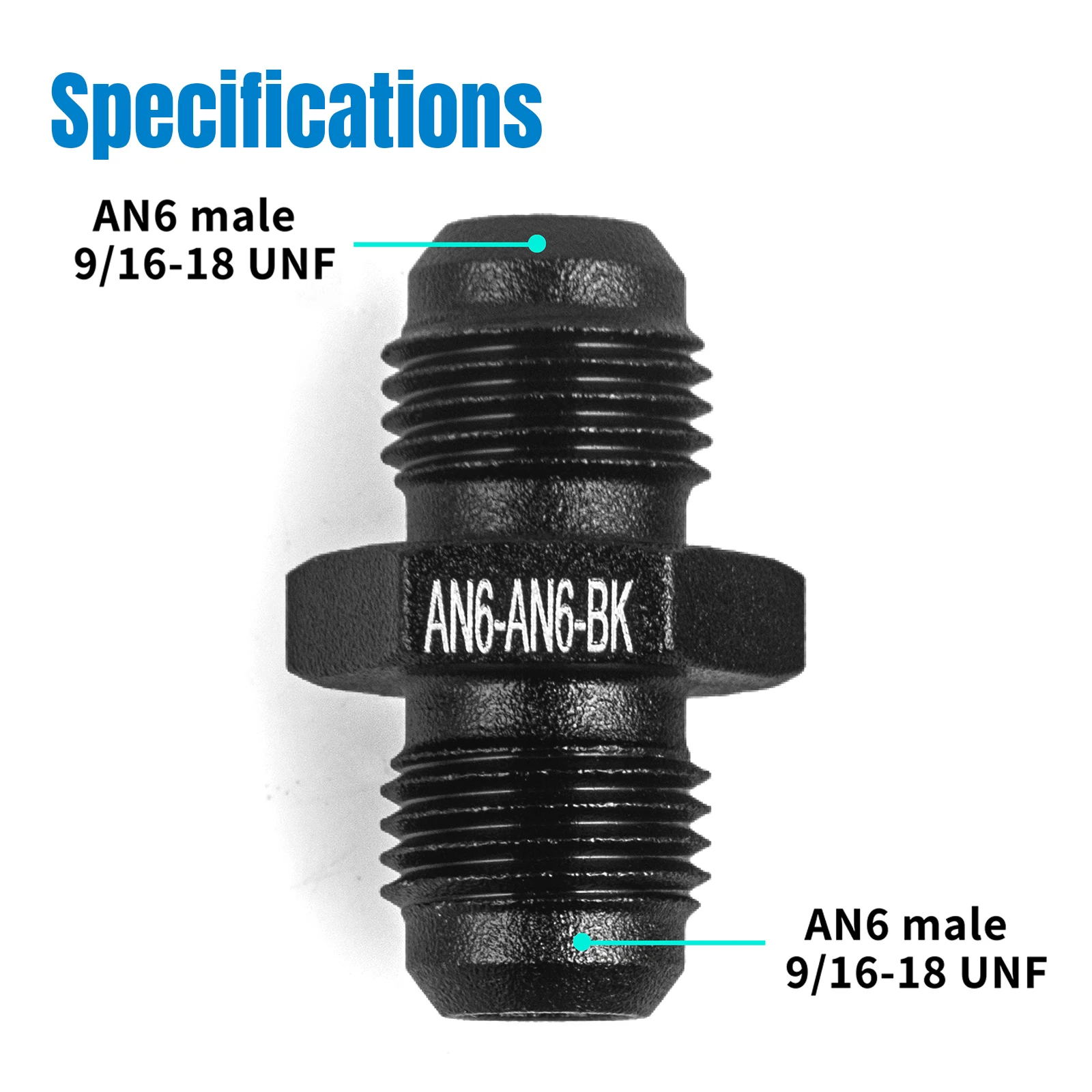 4 Uds Universal AN6 AN8 AN10 a N6 AN8 AN10 recto combustible aceite manguera de aire adaptador macho accesorios de coche - imagen 5