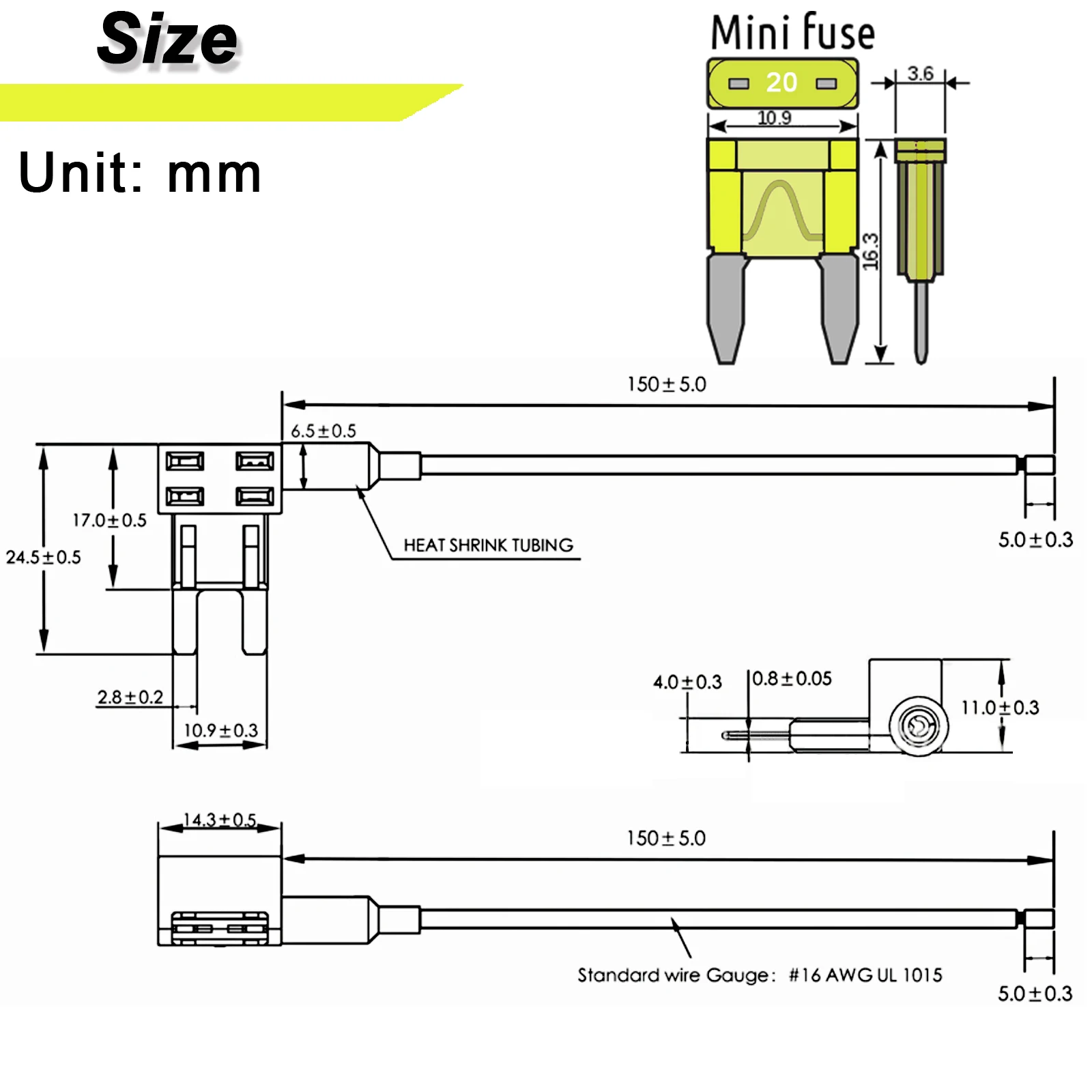Kit portafusibles Blade 20A 12V-24V universal para coche - imagen 2