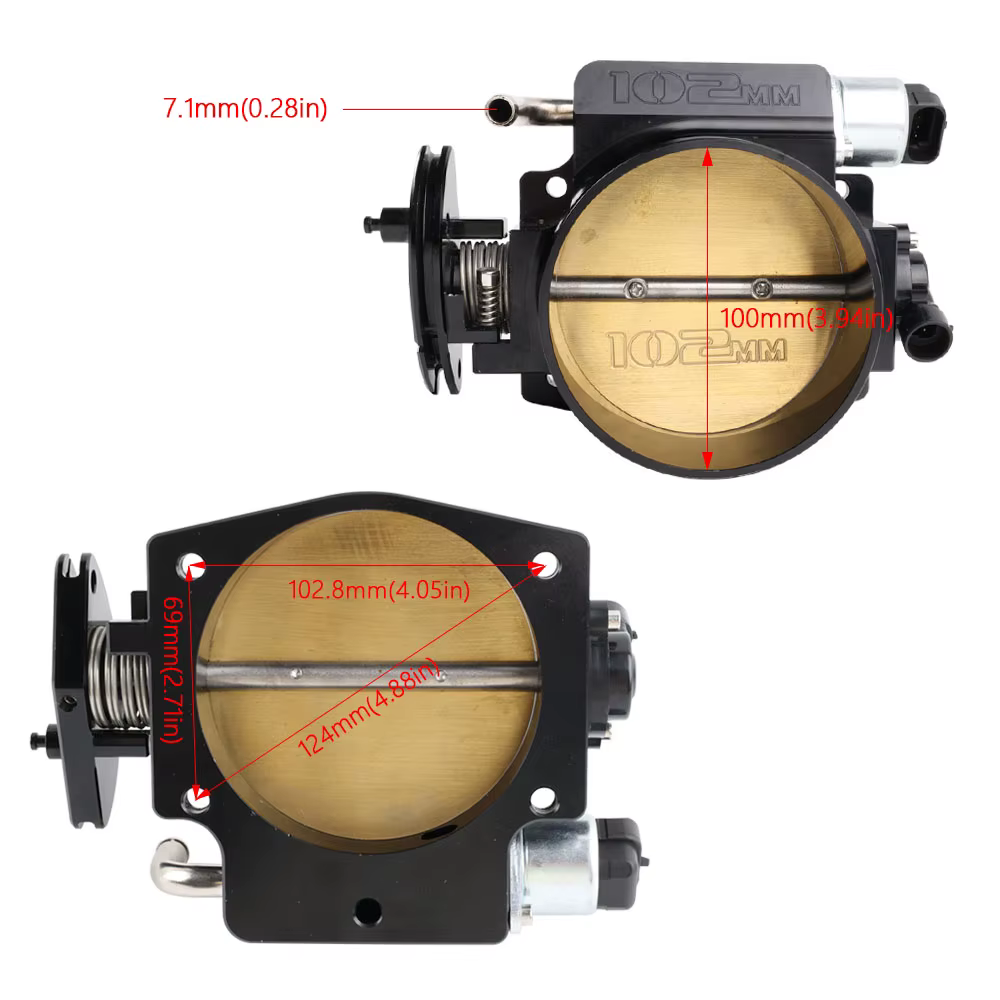 Cuerpo del acelerador negro de 102 mm para motores LS