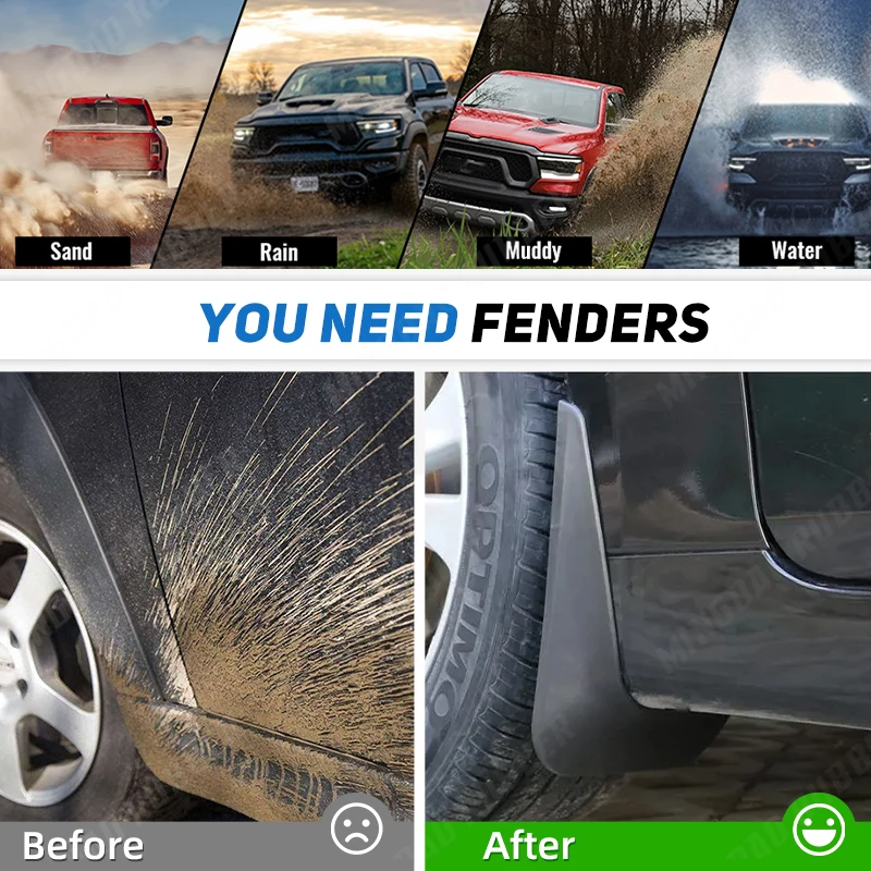 Guardabarros Mitsubishi Outlander vistos desde diferentes ángulos