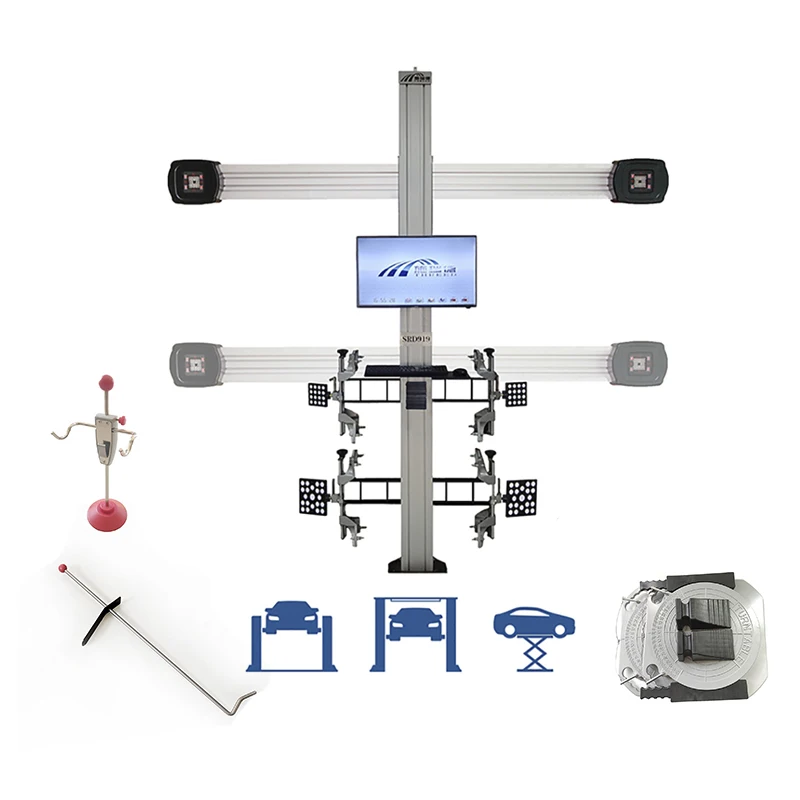 Alineadora 3D de ruedas con elevación automática y certificación CE
