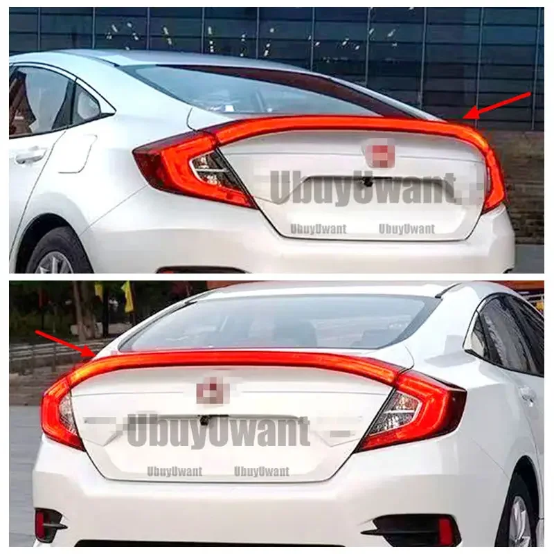 Alerón LED ABS luz de freno trasero para Honda Civic 2016-2017 - imagen 4